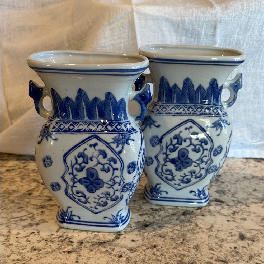 Blue and White Ceramic Vases